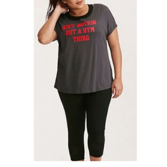 Torrid open back short sleeve nothin but a gym thang shirt top - Picture 2 of 5